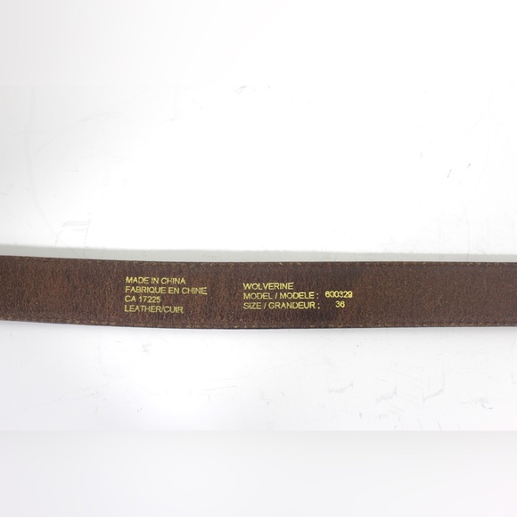 Sueded Tan Leather Belt with Brass Buckle - Picture 8 of 9